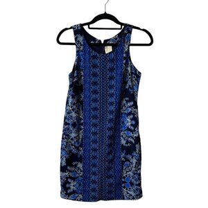 Japana floral‎ print sleeveless blue black dress women’s size small NWT